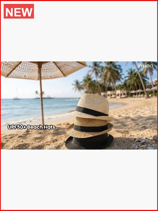 Straw Fedora Hat for Men Women, Short Brim Trilby, Woven Summer Dress Hat